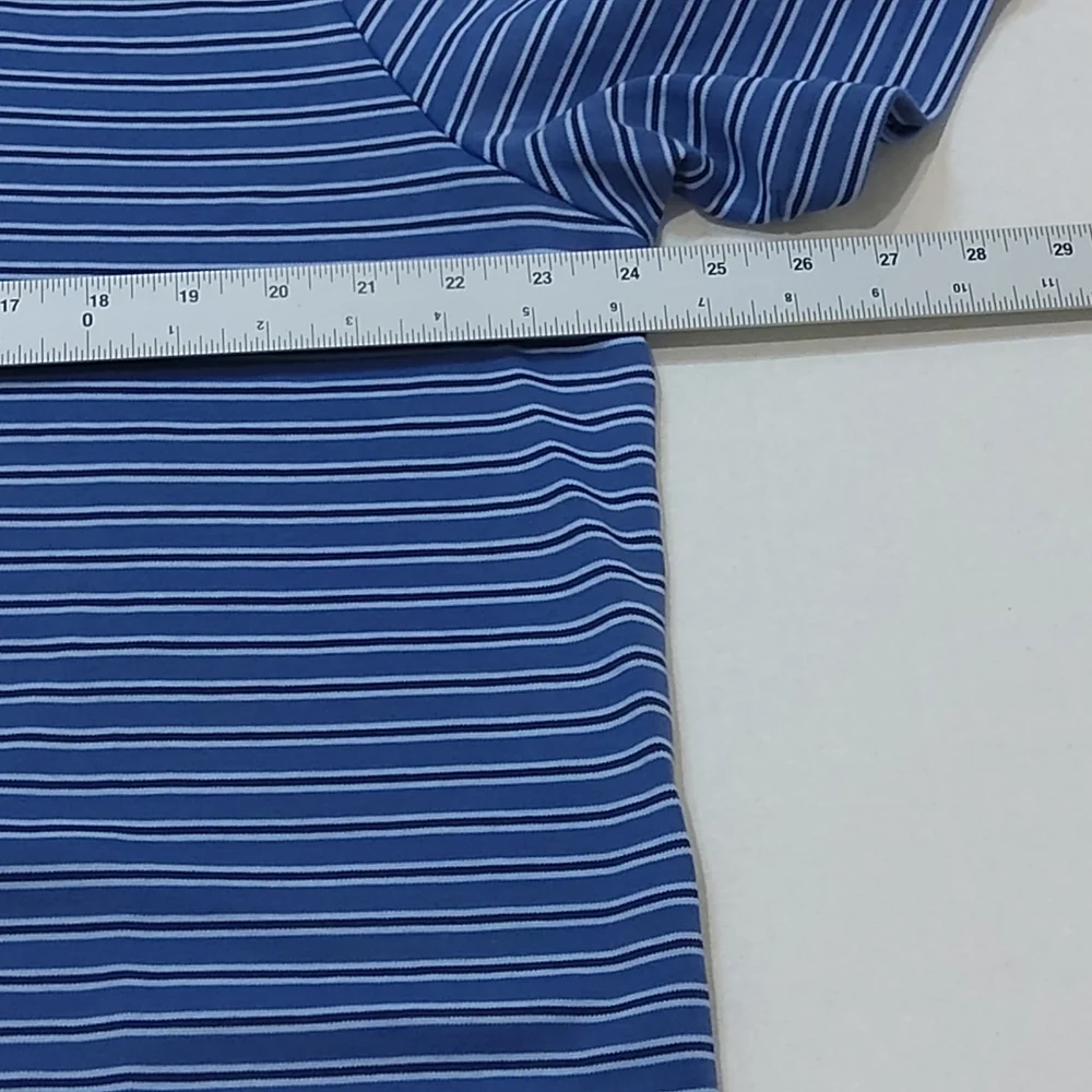 Polo Ralph Lauren Polo Shirt Blue w/Dk Blue &‎ Lt. Blue Stripes, XL